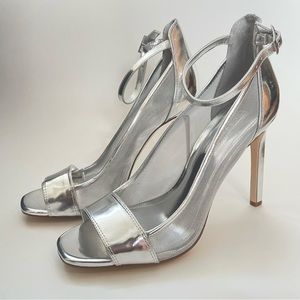 BCBGeneration Silver Mesh Pumps